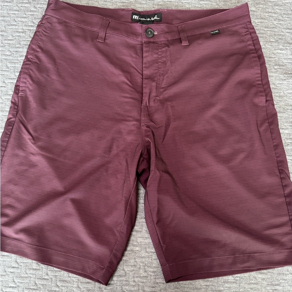 Travis Mathew Burgundy Flat Front Men's Shorts